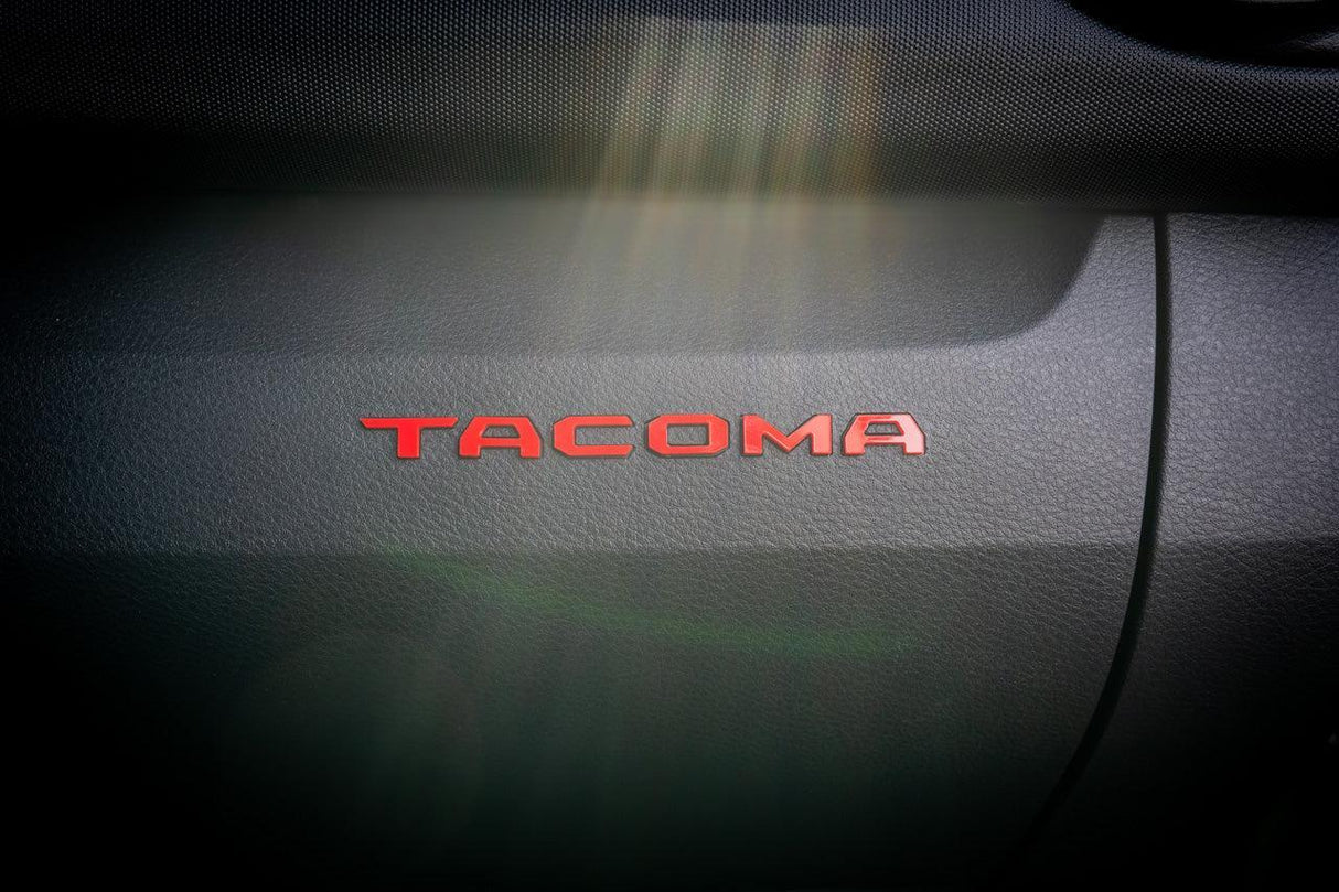 Glove Box "TACOMA" Acrylic Logo Inlays (Laser Series) - 2016-2023 Tacoma