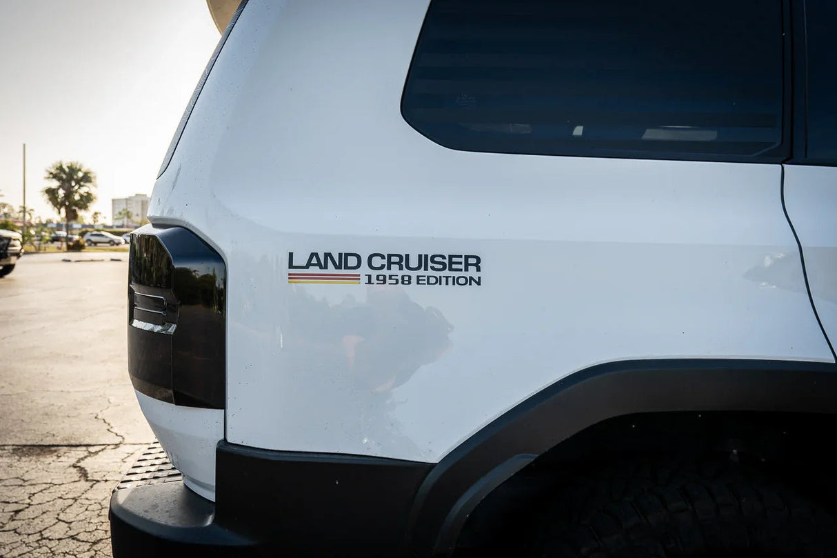 1958 Press Release Style Rear Fender Vinyl Decal Kit (Pair) - 2024+ Land Cruiser 1958