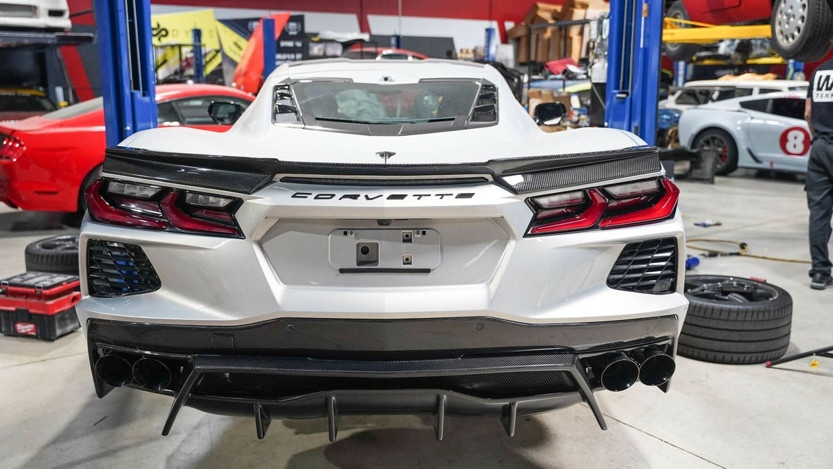 Chevrolet Corvette C8 Carbon Fiber Rear Spoiler Delete