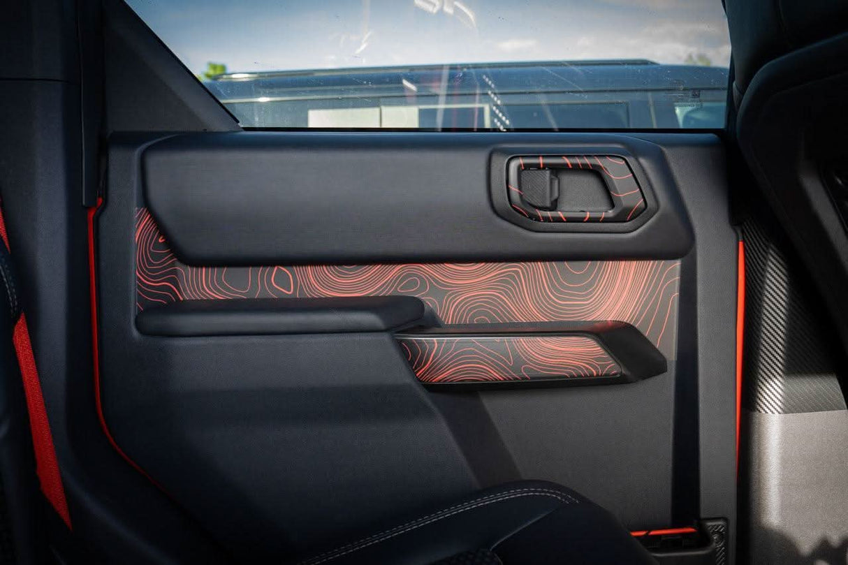 Topo Interior Rear Door Grab Handle Overlay Kit (Printed Series) - 2021+ Bronco 4 Door