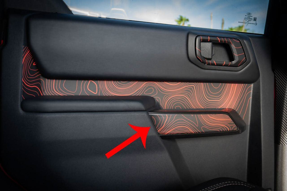 Topo Interior Rear Door Grab Handle Overlay Kit (Printed Series) - 2021+ Bronco 4 Door