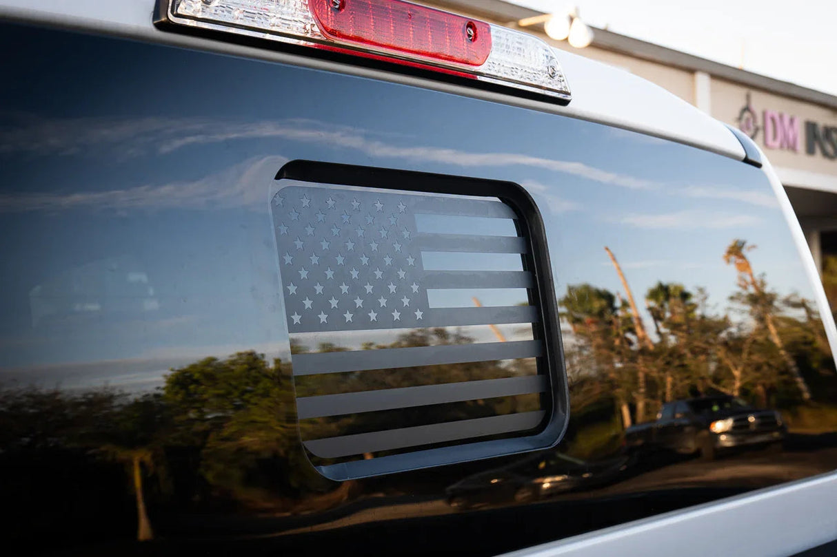 American Flag Rear Window Overlay - 2024+ Ranger w/ Small Center Rear Window