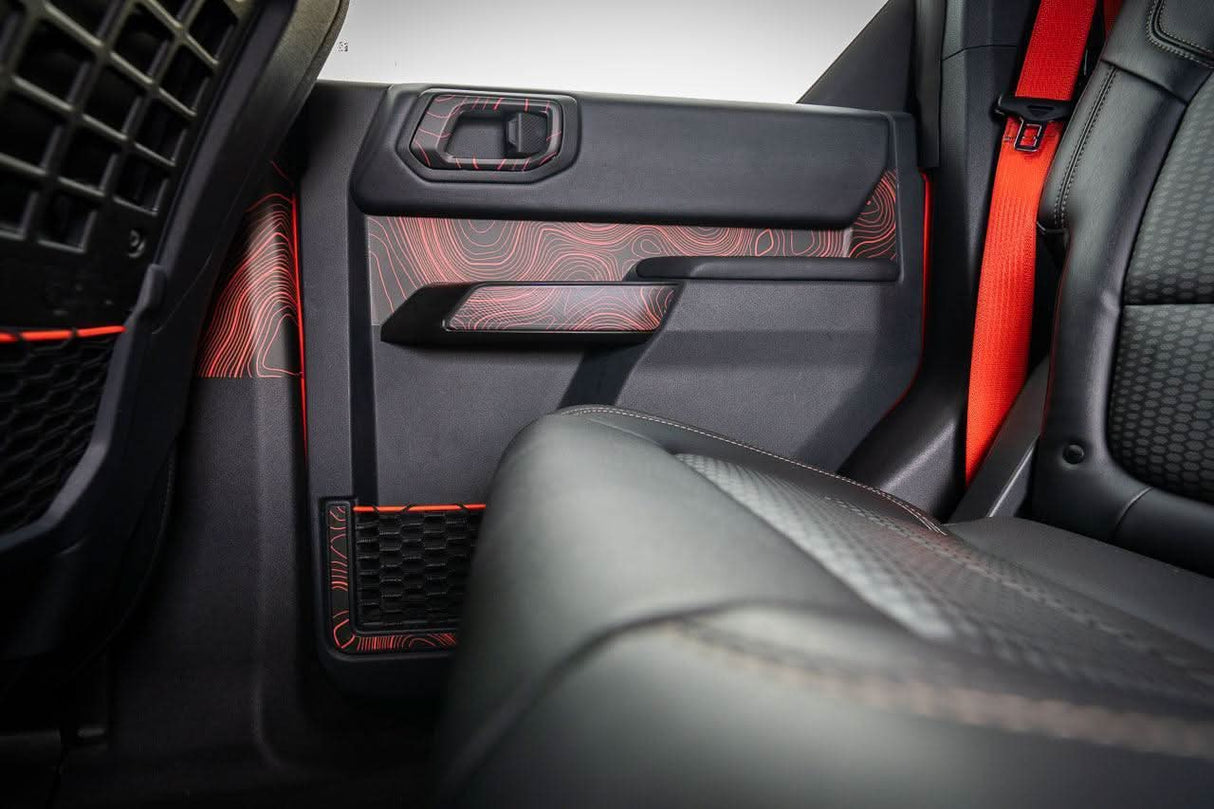 Topo Rear Door Net Trim Overlay Kit (Printed Series) - 2021+ Bronco