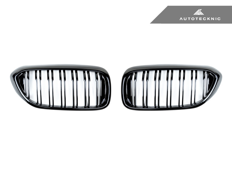 AutoTecknic Dual-Slats Gloss Black Front Grille Set - BMW G30 5-Series Pre-LCI