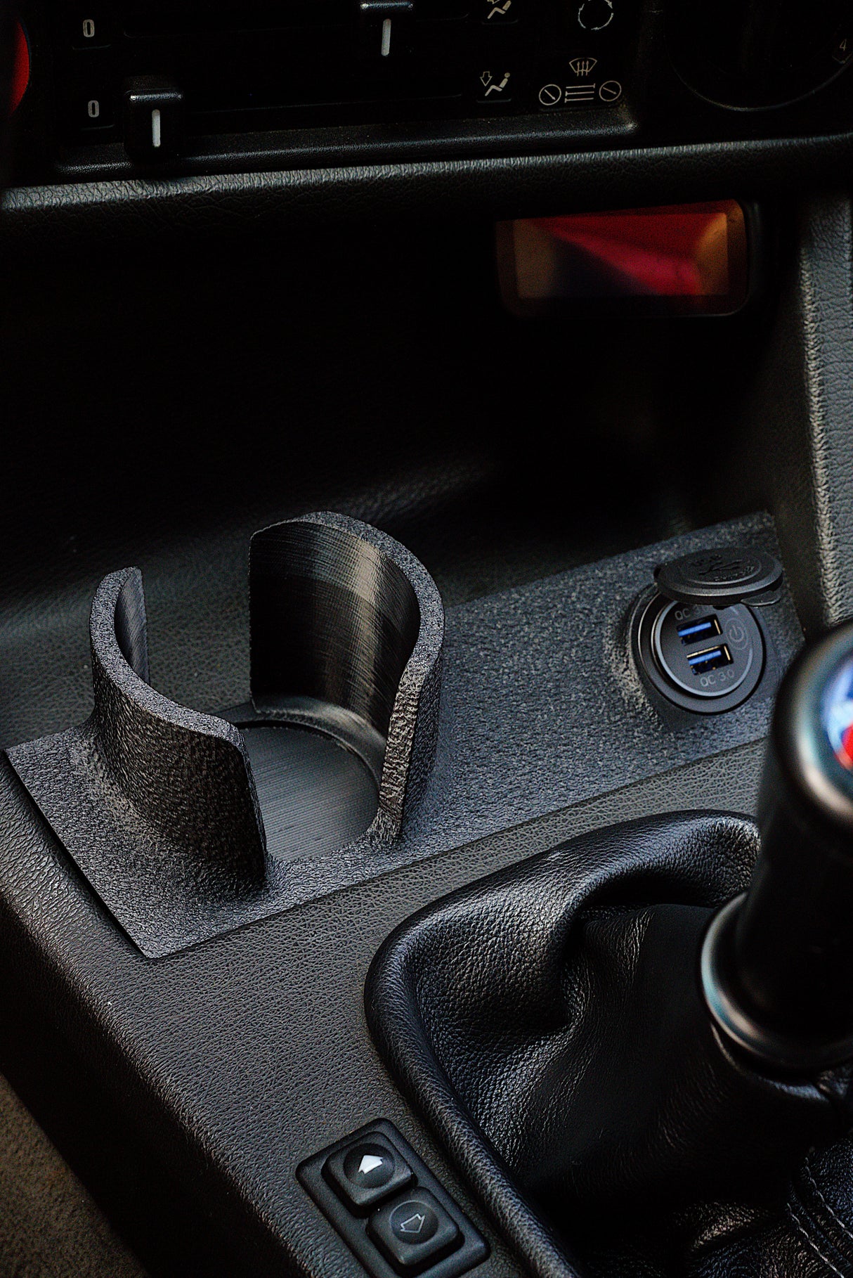 BMW E30 Center Console Cup Holder and Dual USB