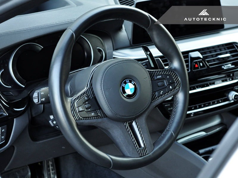 AutoTecknic Carbon Alcantara Steering Wheel Trim - BMW F90 M5 2018-2019