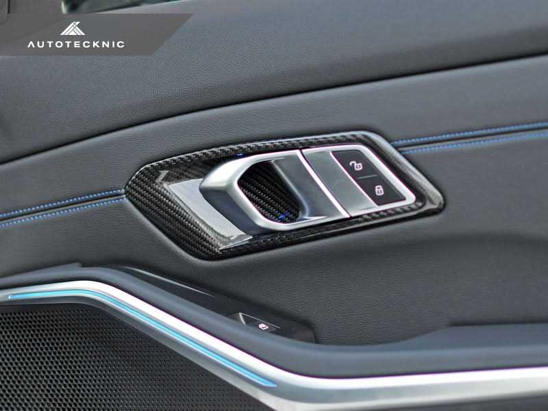 AutoTecknic Dry Carbon Interior Door Handle Trim Set - BMW G80 M3