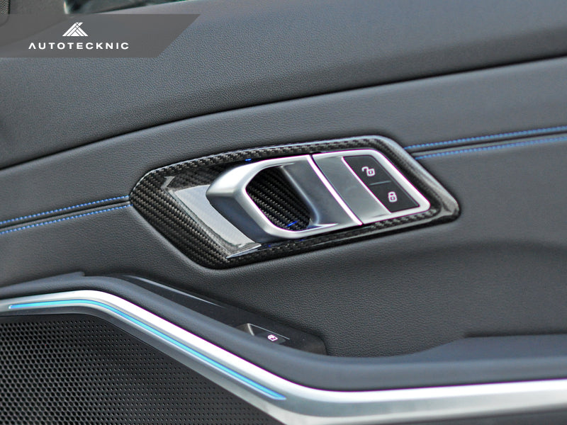 AutoTecknic Dry Carbon Interior Door Handle Trim Set - BMW G80 M3
