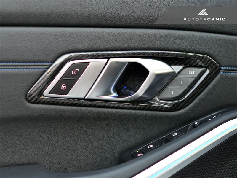AutoTecknic Dry Carbon Interior Door Handle Trim Set - G20 3-Series
