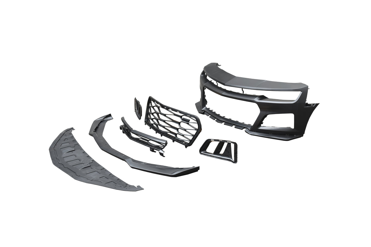 2010-2015 Chevy Camaro ZL1 Front Bumper Conversion 7pcs Full Kit Flat BLK Body Kit
