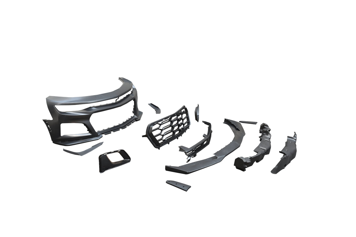 2016-2018 Chevy Camaro ZL1 1LE Track Package Front Bumper Conversion 11pcs Full Kit Flat BLK