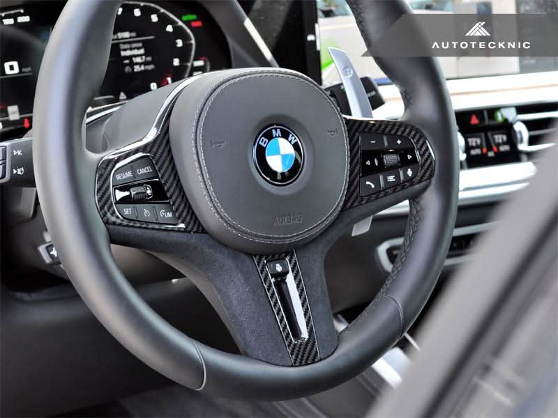 AutoTecknic Carbon Alcantara Steering Wheel Trim - BMW F40 1-Series