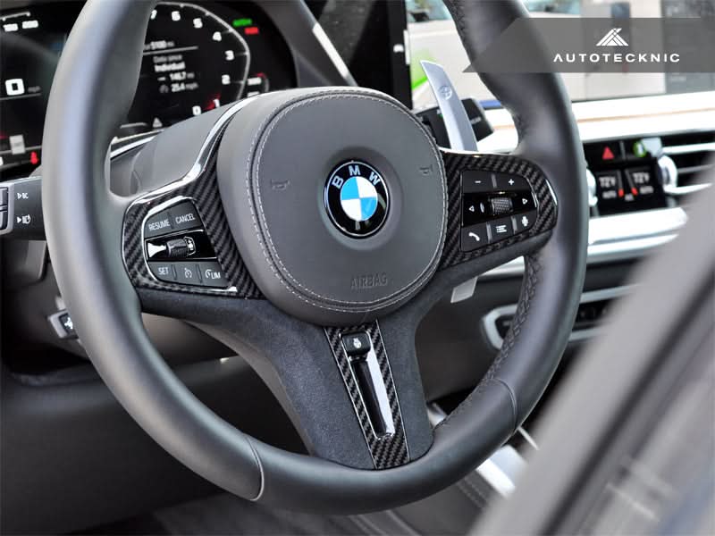 AutoTecknic Carbon Alcantara Steering Wheel Trim - G14/ G15/ G16 8-Series