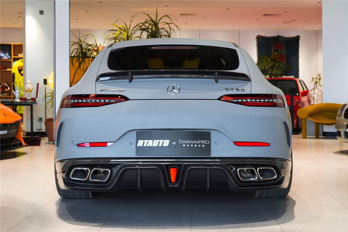 DarwinPRO 2019-2024 Mercedes Benz AMG GT50 GT53 GT43 4Door Coupe X290 IMP Performance Rear Diffuser With Reflector Panels & Exhaust tips