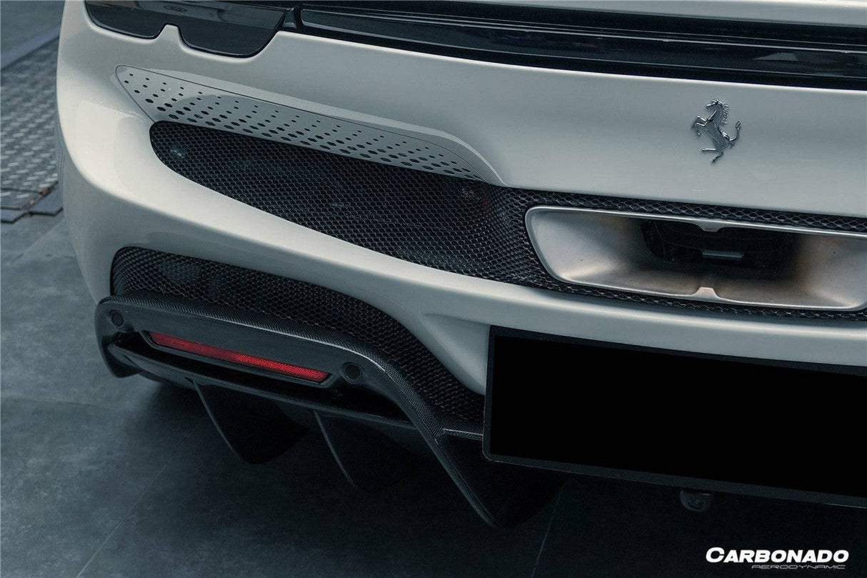 2022-UP Ferrari 296 GTB And GTS OE Style Carbon Fiber Rear Diffuser