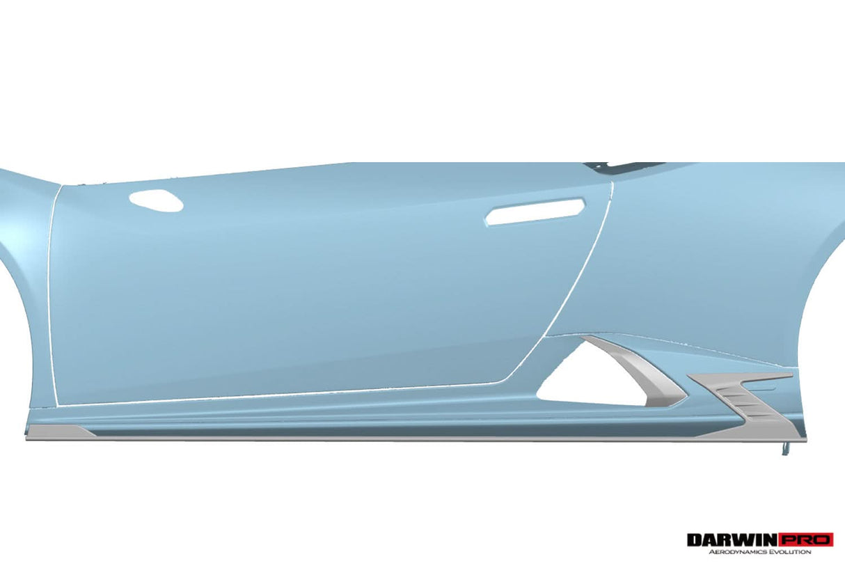 DarwinPRO 2019-2025 Lamborghini Huracan EVO AD Style Dry Carbon Side Skirts Vent Trims