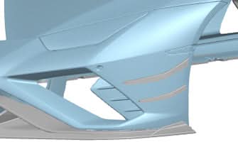 DarwinPRO 2019-2025 Lamborghini Huracan EVO RWD AD Style Dry Carbon Front Bumper Canards
