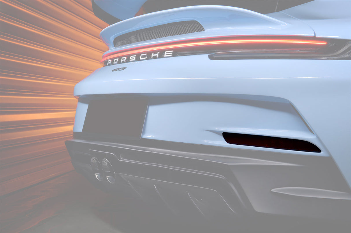 2019-2024 Porsche 911 992 Carrera S 4 4S Targa Cabriolet GT3 Style Rear Bumper Red Reflector Panels