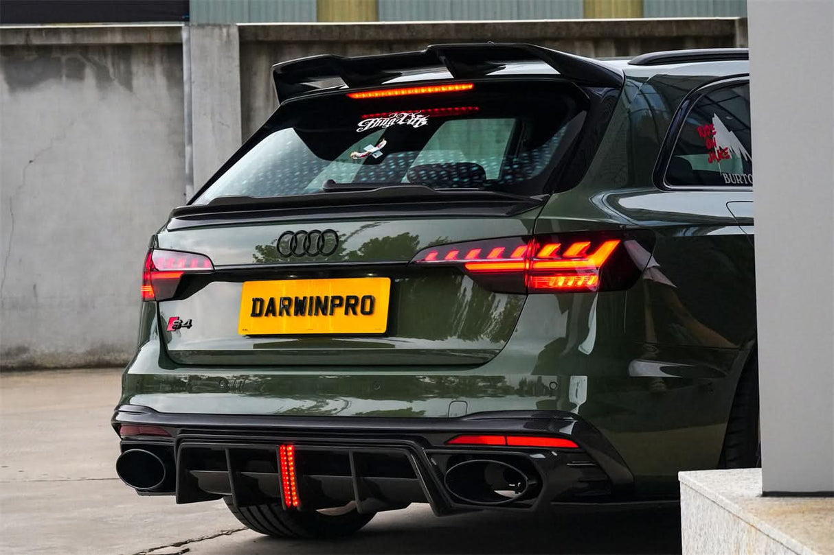 DarwinPRO 2020-2025 Audi S4 Avant B9.5 BKSS Style Carbon Fiber Rear Diffuser with exhasut tips