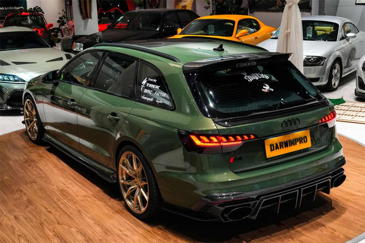 DarwinPRO 2020-2025 Audi S4 Avant B9.5 BKSS Style Carbon Fiber Rear Diffuser with exhasut tips
