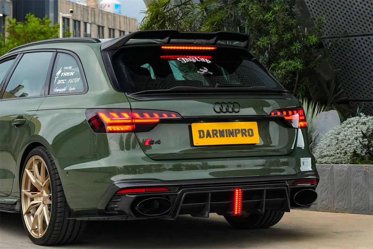 DarwinPRO 2020-2025 Audi S4 Avant B9.5 BKSS Style Carbon Fiber Rear Diffuser with exhasut tips