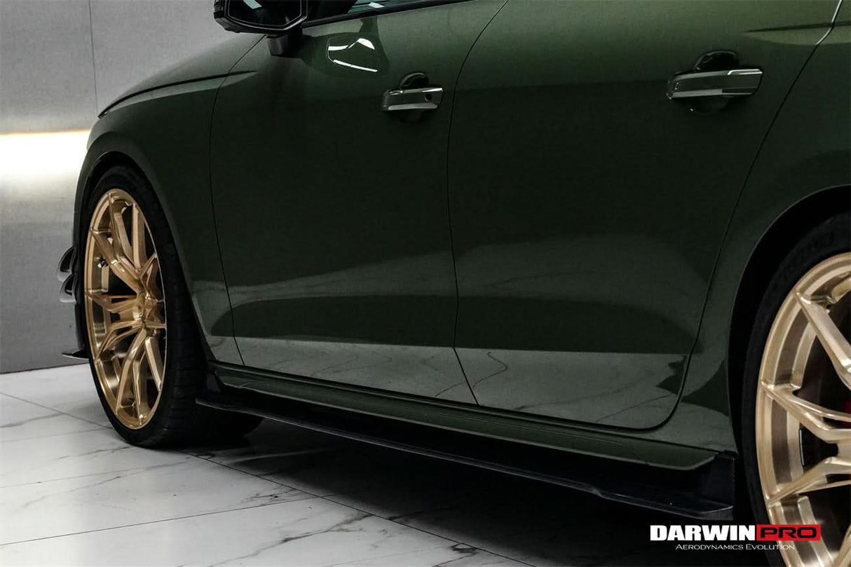 DarwinPRO 2020-2025 Audi S4 Avant B9.5 BKSS Style Carbon Fiber Add On Side skirts Under Board
