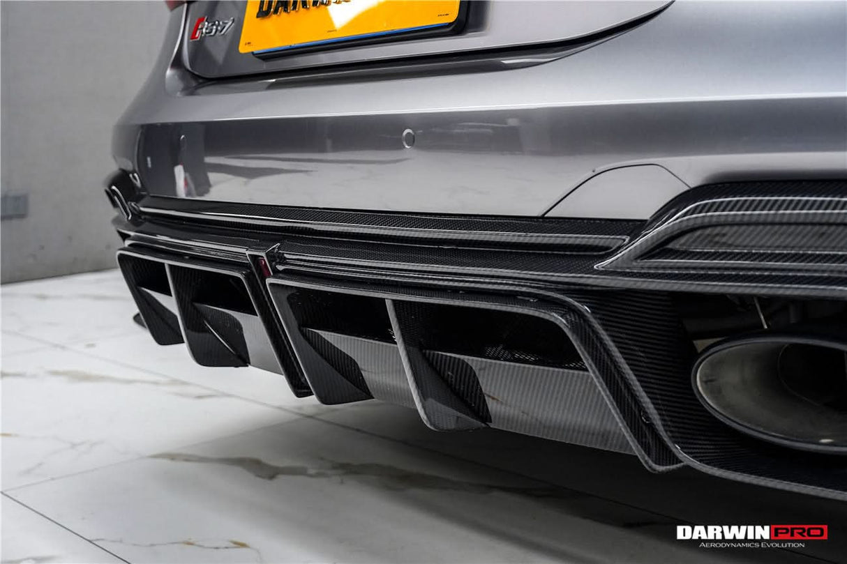 2019-UP Audi RS6 Avant C8 RS7 C8 Quattro Carbon Fiber Rear Diffuser DarwinPRO (iMP Design)
