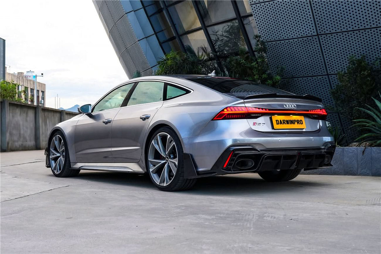 2019-UP Audi RS6 Avant C8 RS7 C8 Quattro Carbon Fiber Rear Diffuser DarwinPRO (iMP Design)