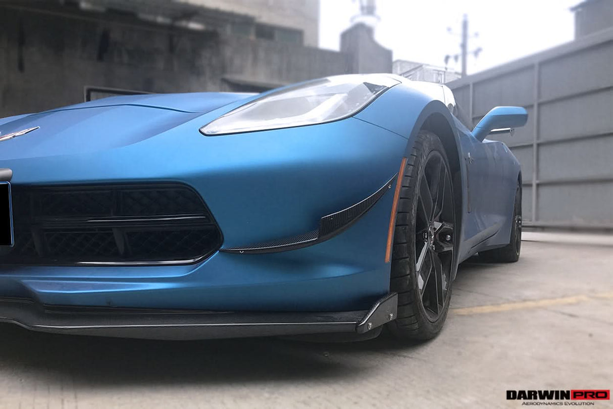 2013-2019 Corvette C7 Z51 Z06 Grandsport Carbon Fiber Front Lip Winglets
