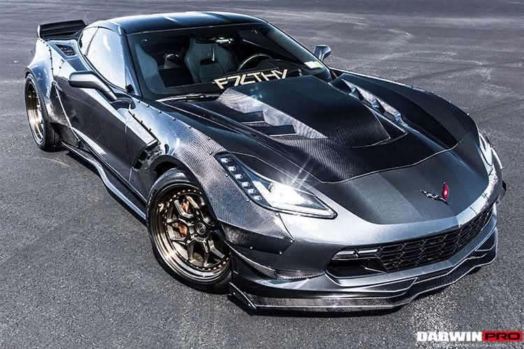 DarwinPRO 2013-2019 Corvette Z06 Grandsport BKSS Style Carbon Fiber Hood