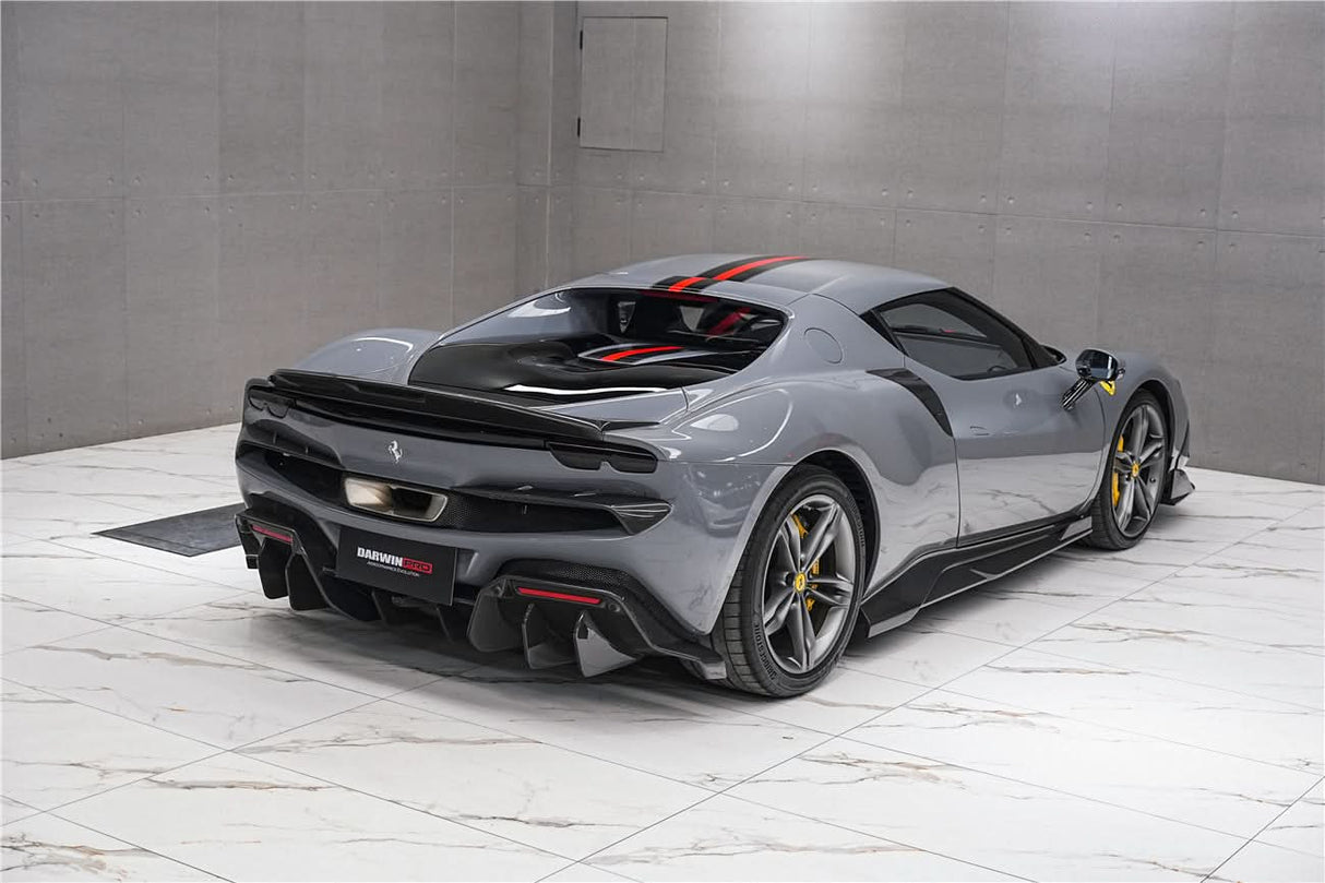 DarwinPRO 2022-2026 Ferrari 296 GTB & GTS Type F171 iMP Style Carbon Fiber Rear Diffuser With Undertray