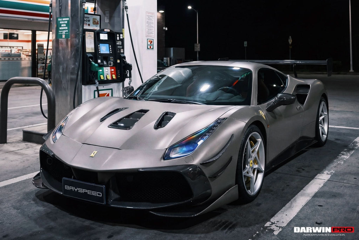 2015-2020 Ferrari 488 GTB Partial Carbon Fiber Full Body Kit - DarwinPRO Challenge Evo Modena Design