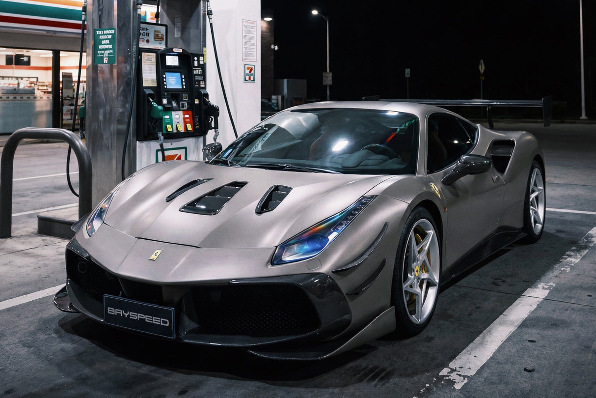 2015-2020 Ferrari 488 GTB | Spider Carbon Fiber Hood - DarwinPRO Challenge Evo Modena Design