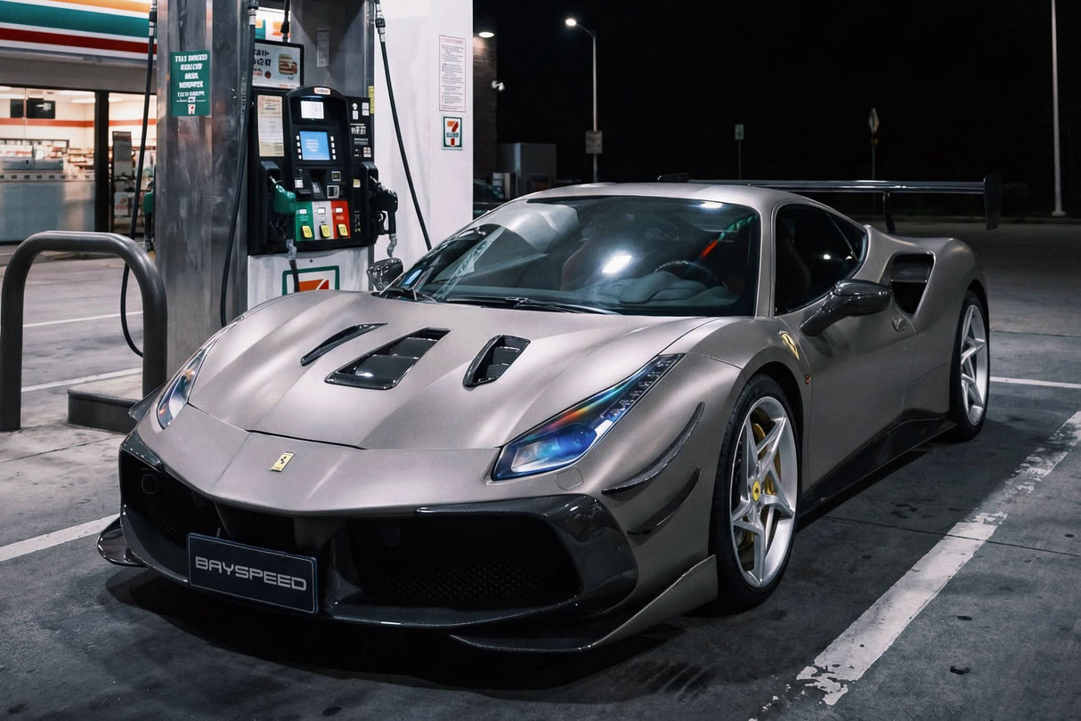 2015-2020 Ferrari 488 GTB | Spider Partial Carbon Fiber Side Skirts - DarwinPRO Challenge Evo Modena Design