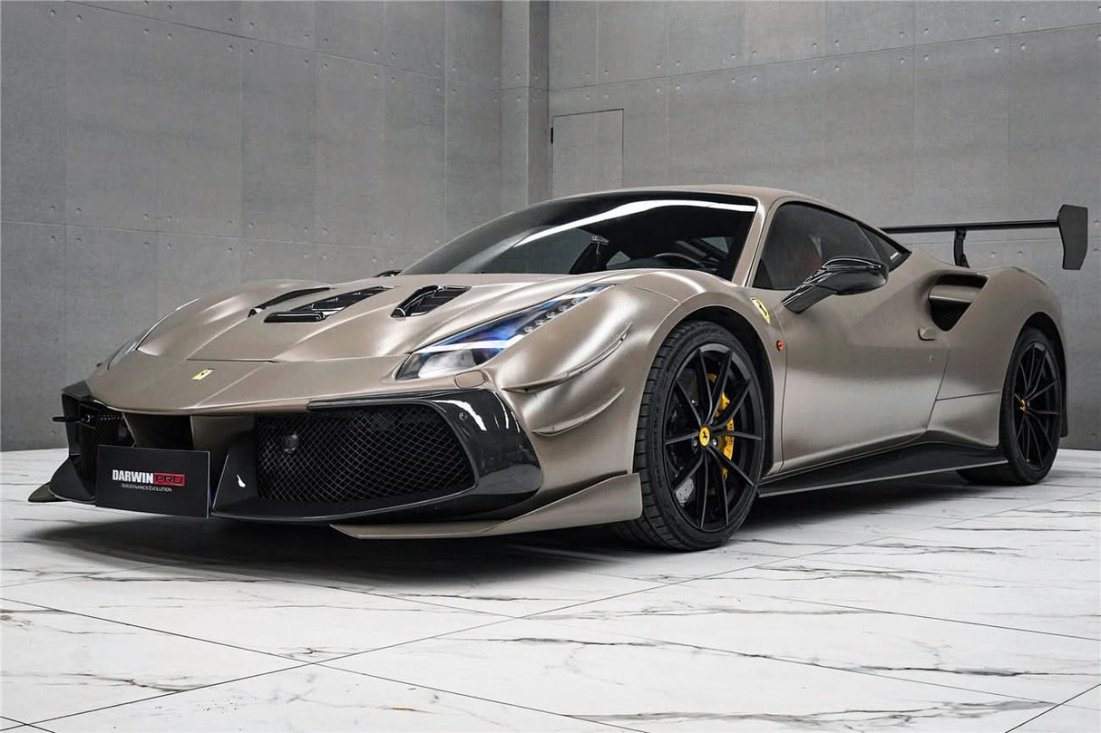 2015-2020 Ferrari 488 GTB | Spider Partial Carbon Fiber Side Skirts - DarwinPRO Challenge Evo Modena Design