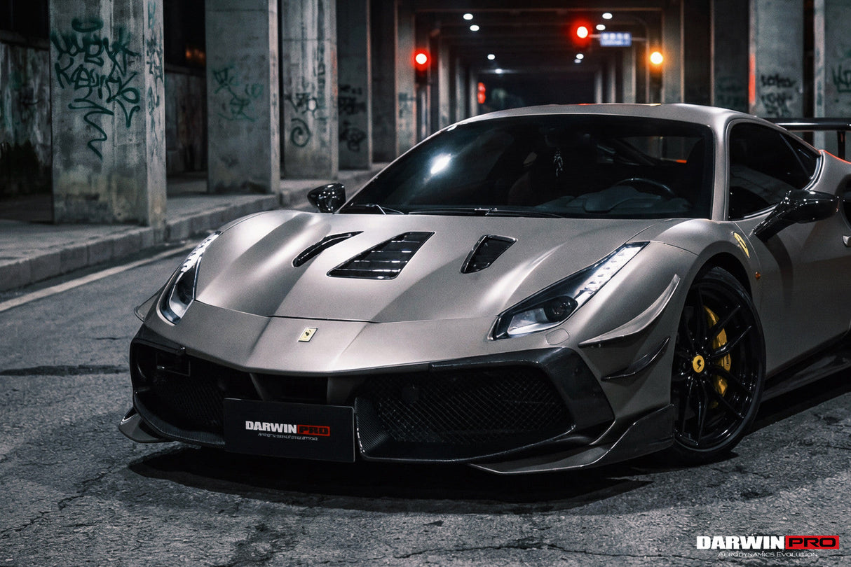 2015-2020 Ferrari 488 GTB | Spider Carbon Fiber Hood - DarwinPRO Challenge Evo Modena Design