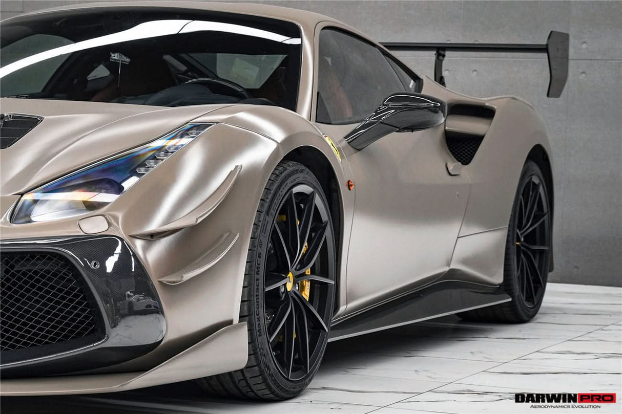 2015-2020 Ferrari 488 GTB | Spider Partial Carbon Fiber Side Skirts - DarwinPRO Challenge Evo Modena Design