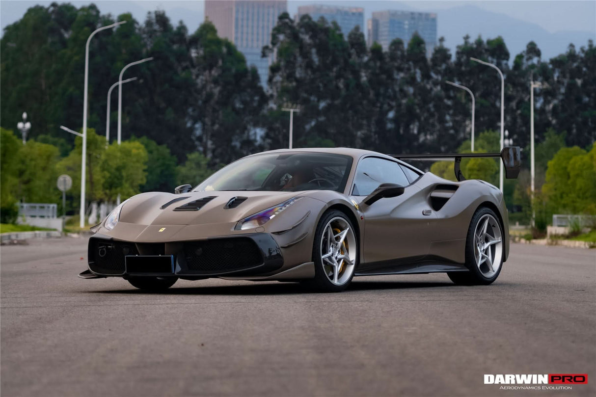 2015-2020 Ferrari 488 GTB | Spider Partial Carbon Fiber Front Bumper - DarwinPRO Challenge Evo Modena Design