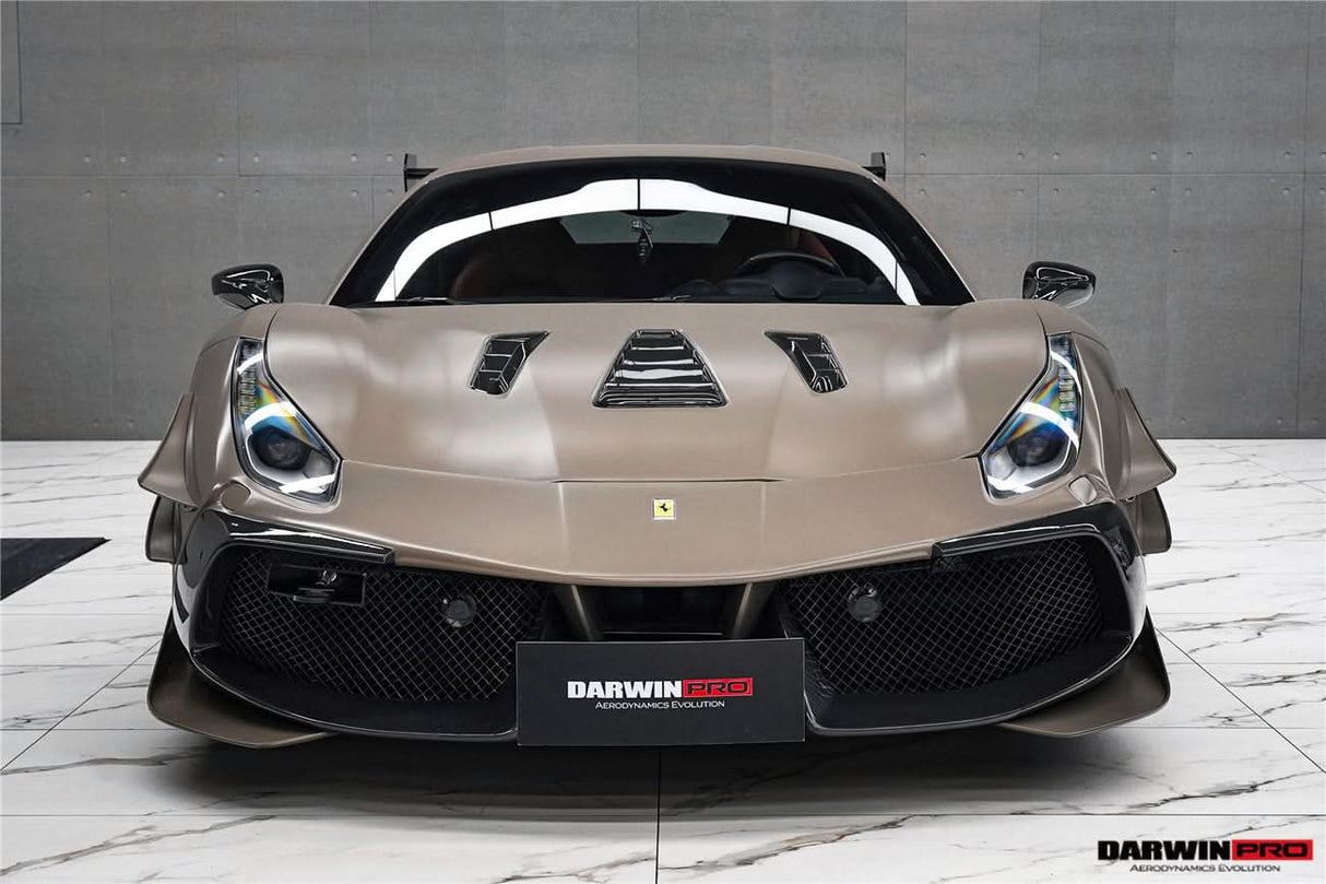 2015-2020 Ferrari 488 GTB Partial Carbon Fiber Full Body Kit - DarwinPRO Challenge Evo Modena Design