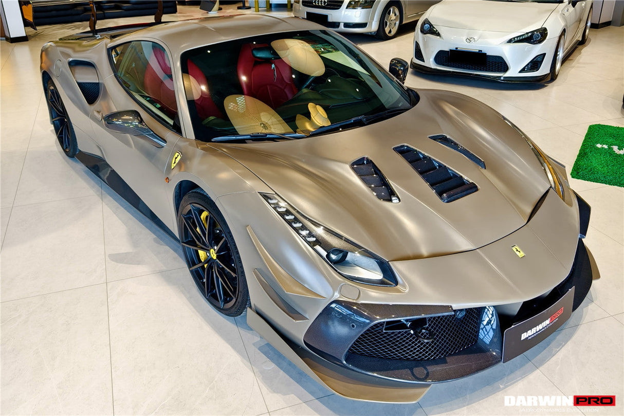 2015-2020 Ferrari 488 GTB | Spider Carbon Fiber Hood - DarwinPRO Challenge Evo Modena Design