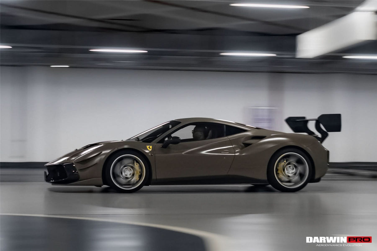 2015-2020 Ferrari 488 GTB | Spider Partial Carbon Fiber Side Skirts - DarwinPRO Challenge Evo Modena Design