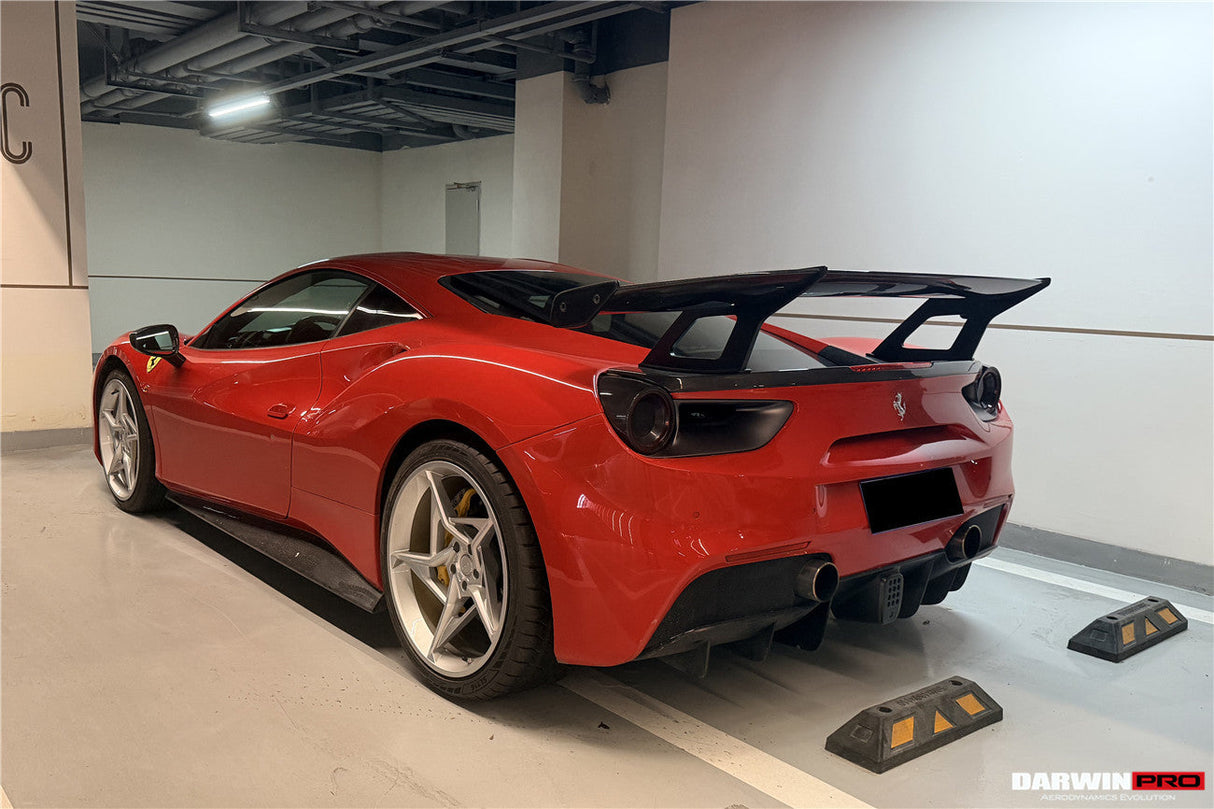 2015-2020 Ferrari 488 GTB Partial Carbon Fiber Wing With Base DarwinPRO (SF90XX Style)