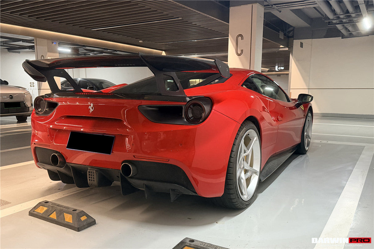 2015-2020 Ferrari 488 GTB Partial Carbon Fiber Wing With Base DarwinPRO (SF90XX Style)