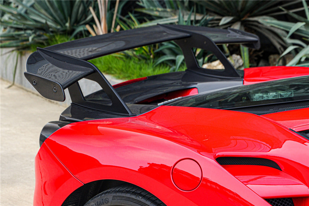 2015-2020 Ferrari 488 GTB Partial Carbon Fiber Wing With Base DarwinPRO (SF90XX Style)