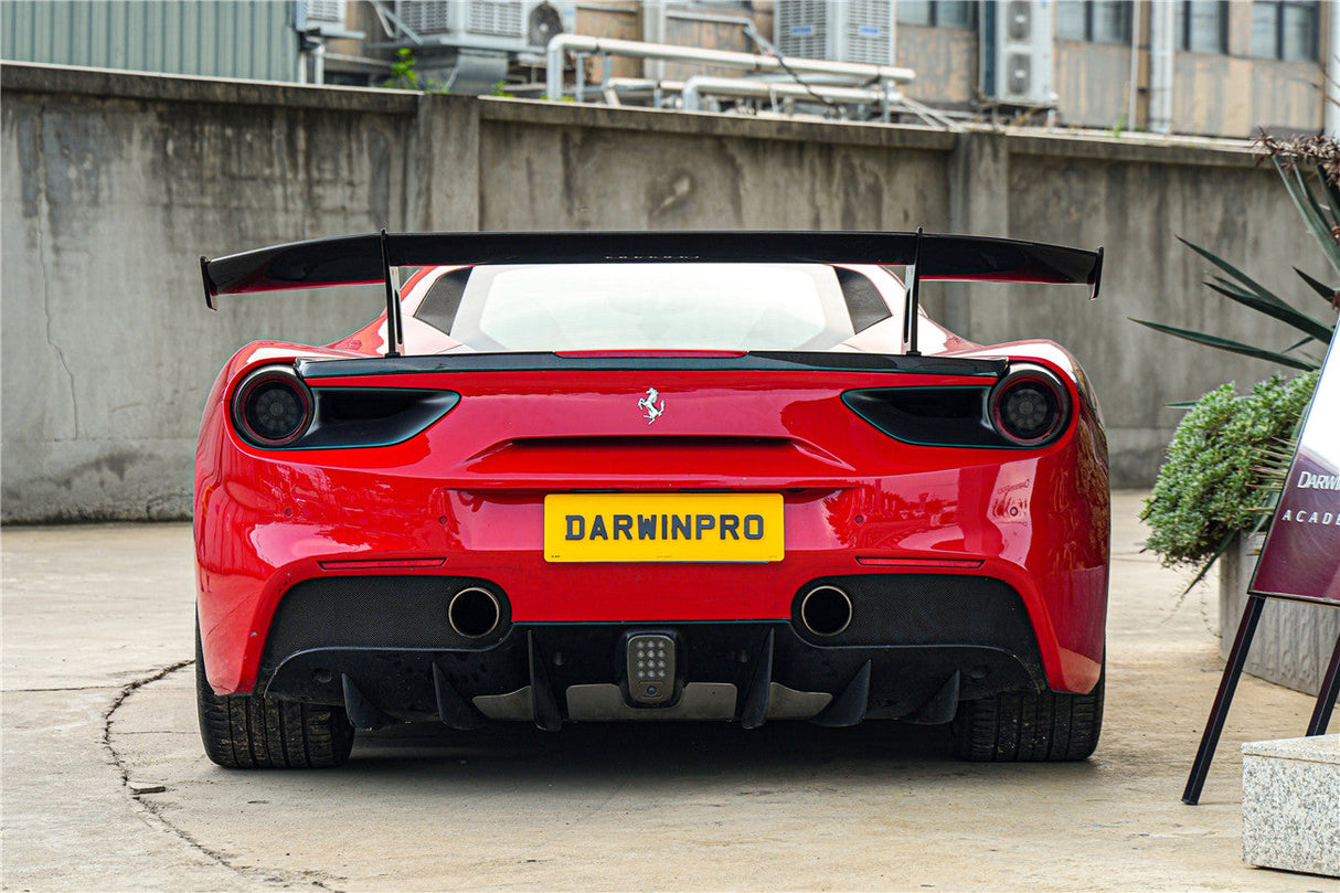 2015-2020 Ferrari 488 GTB Partial Carbon Fiber Wing With Base DarwinPRO (SF90XX Style)