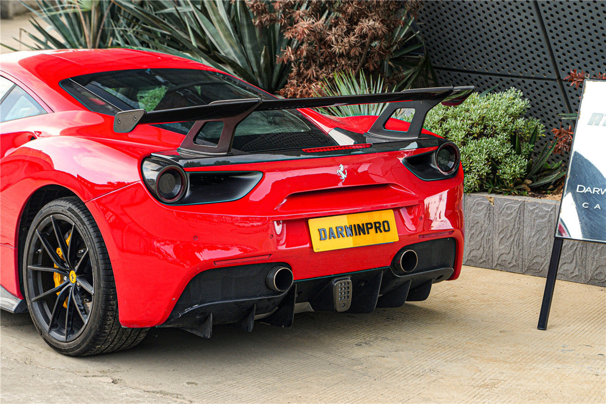 2015-2020 Ferrari 488 GTB Partial Carbon Fiber Wing With Base DarwinPRO (SF90XX Style)