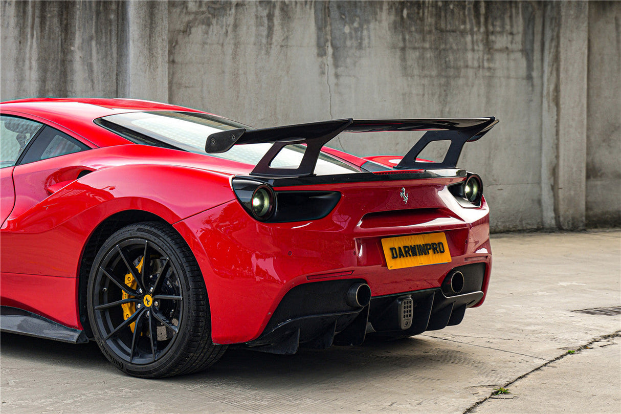 2015-2020 Ferrari 488 GTB Partial Carbon Fiber Wing With Base DarwinPRO (SF90XX Style)