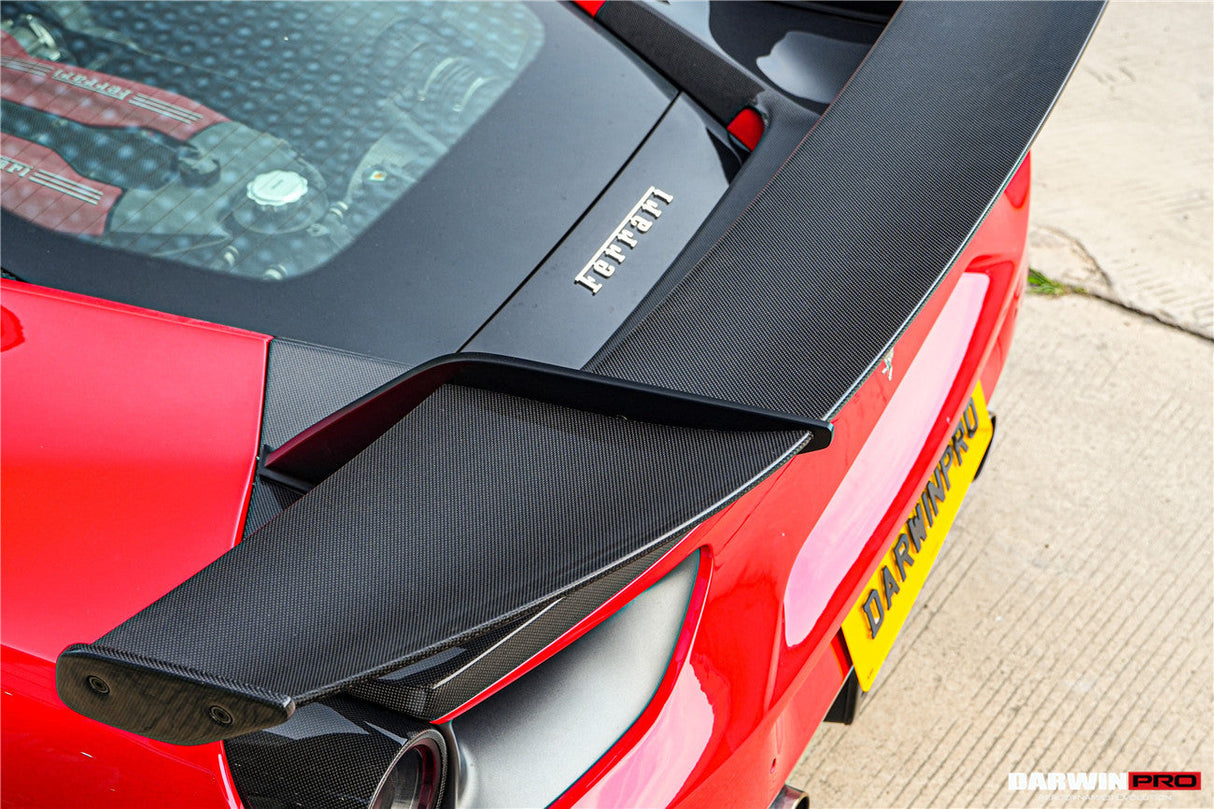 2015-2020 Ferrari 488 GTB Partial Carbon Fiber Wing With Base DarwinPRO (SF90XX Style)