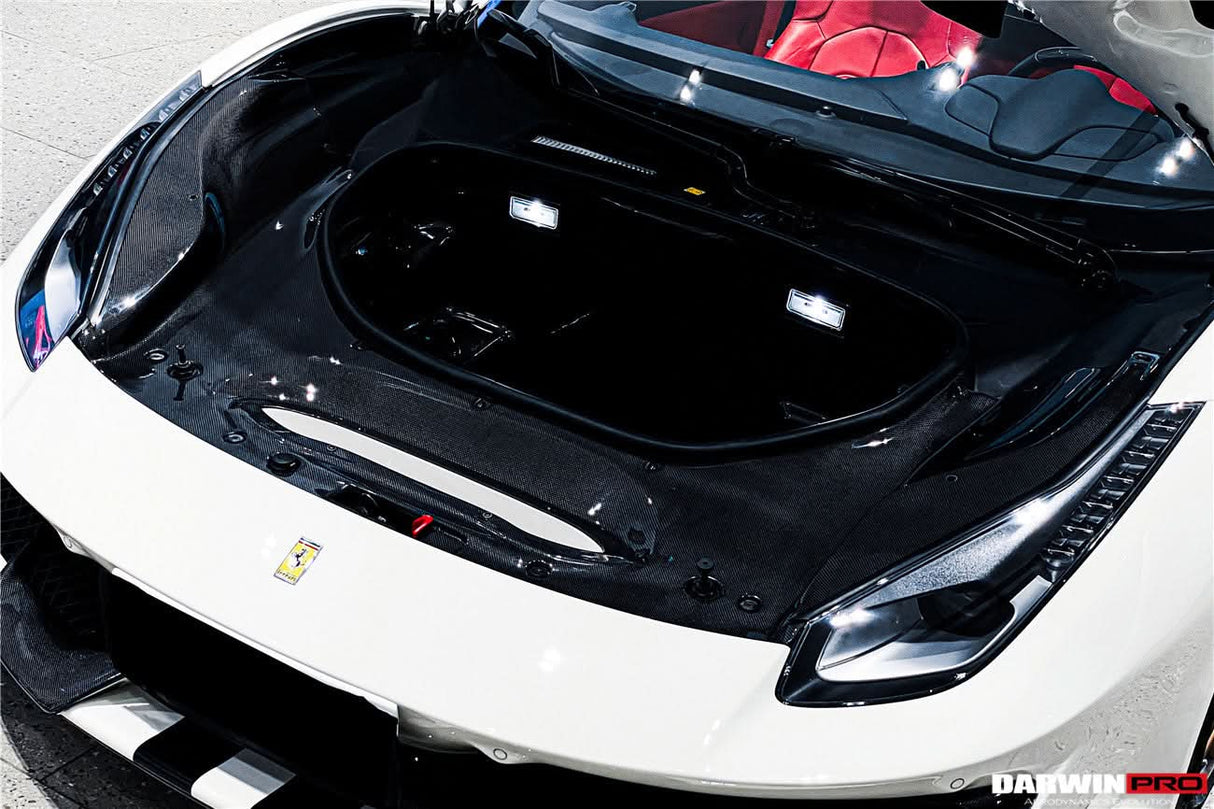 2015-2020 Ferrari 488 GTB | Spider Partial Carbon Fiber Front Bumper Set with Hood - DarwinPRO Pista Design