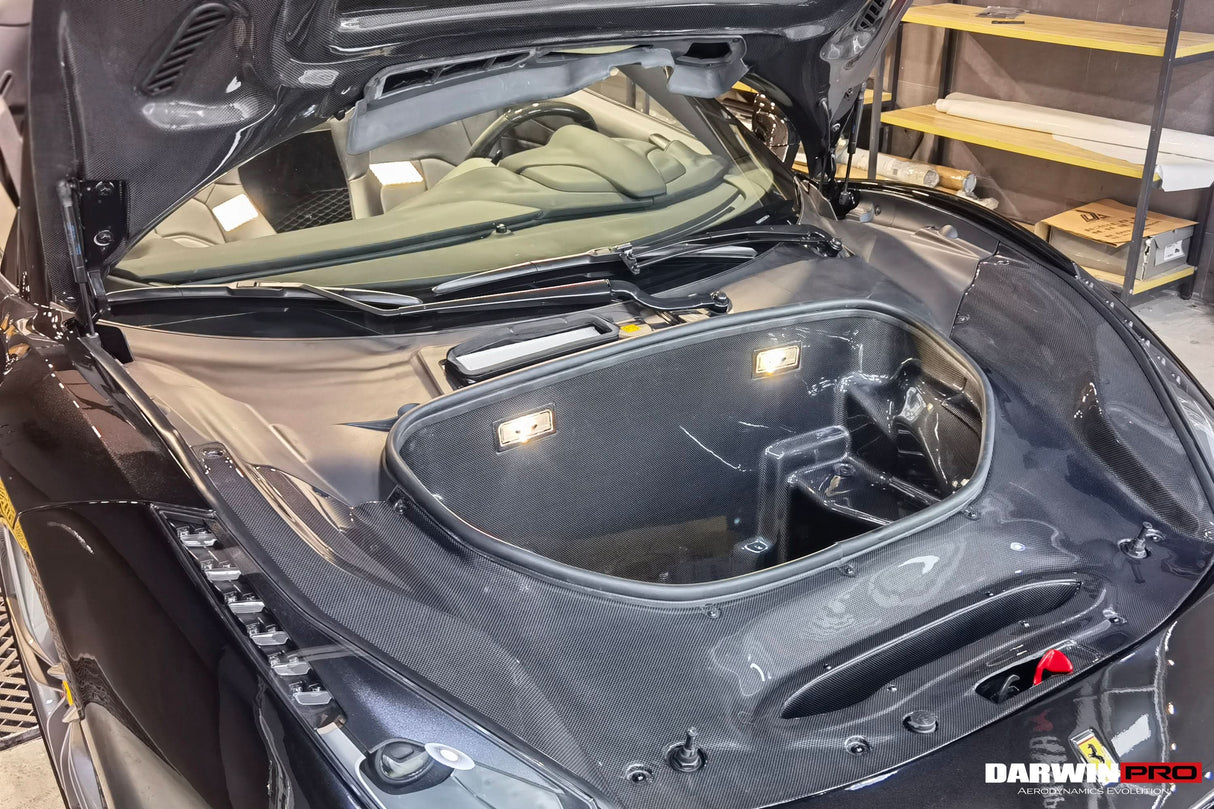 2015-2020 Ferrari 488 GTB | Spider Partial Carbon Fiber Front Bumper Set with Hood - DarwinPRO Pista Design